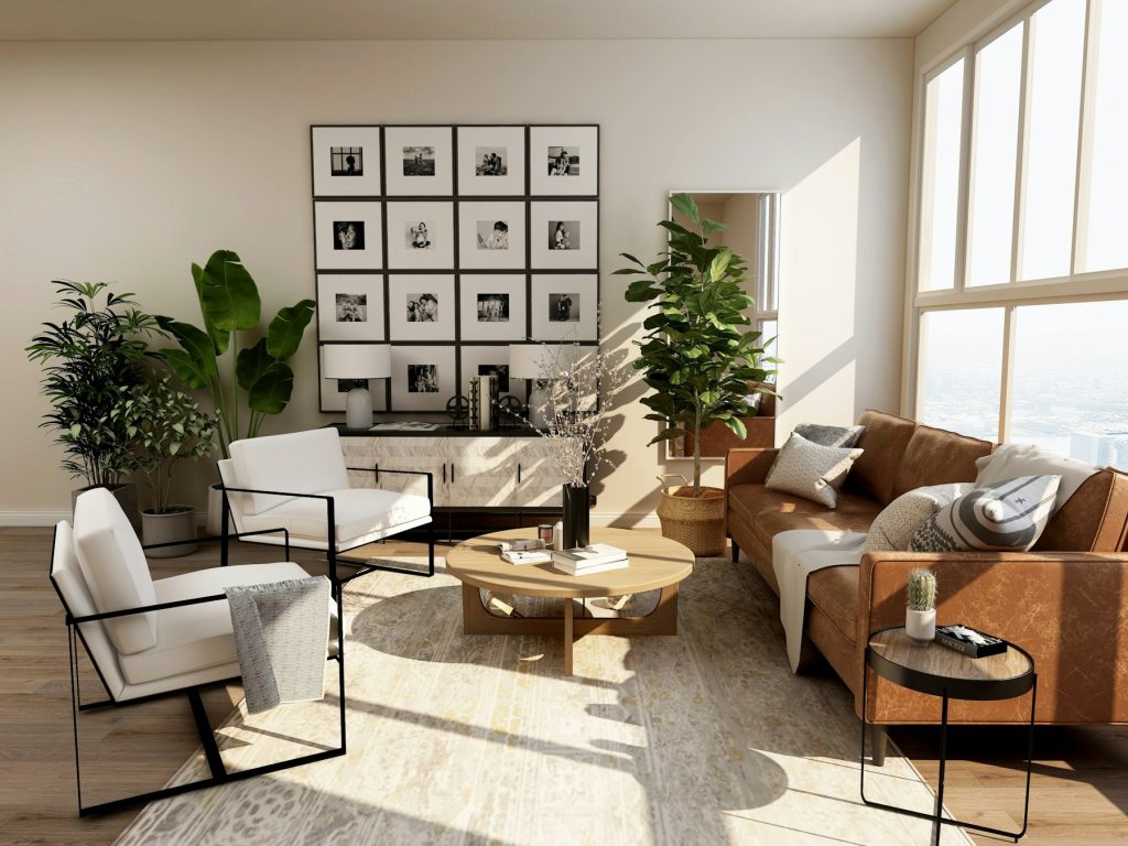 Bright living room interior